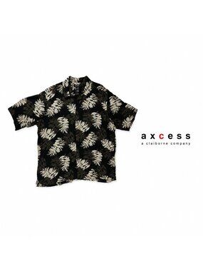 AXCESS by Claiborne Tropical Leaf Shirt ~ 2XL